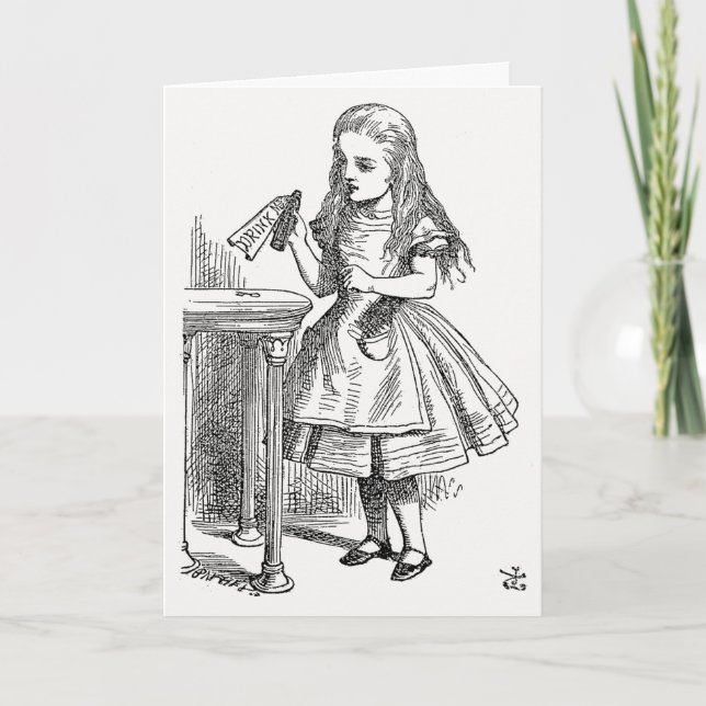 Alice in Wonderland, Holding the "Drink Me" Bottle Card (Front)