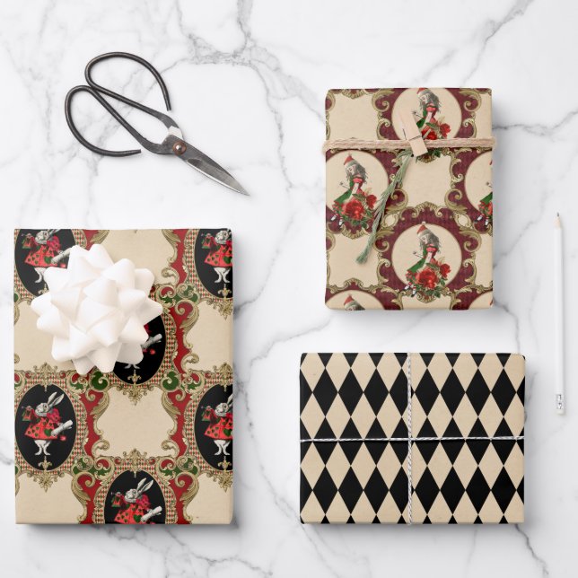 Alice In Wonderland Holiday Wrapping Paper Sheets (Front)