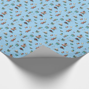 Alice in Wonderland in coral/turquoise and glitter Wrapping Paper