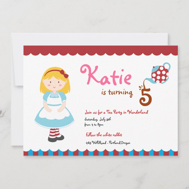 ALICE in Wonderland Invitation (Front)