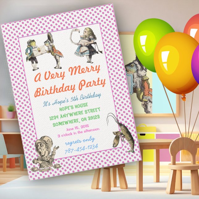 Alice In Wonderland Invitation  Birthday Party (Creator Uploaded)