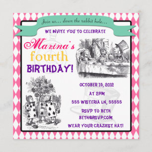 Alice in Wonderland Invitation - Birthday, Shower,