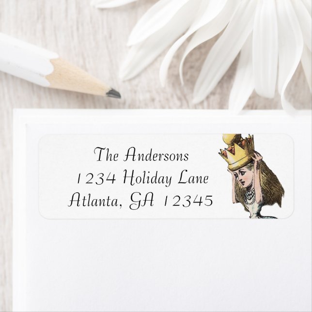 Alice In Wonderland Invitation Return Address Label (Insitu)