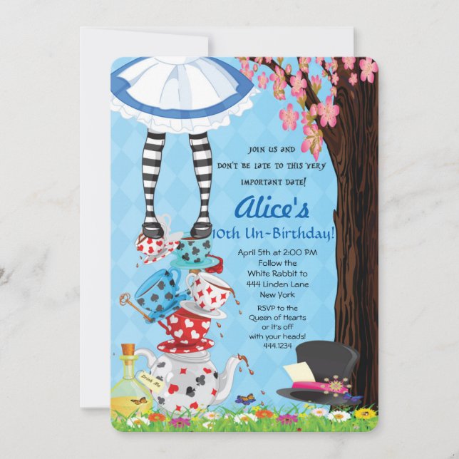 Alice in Wonderland Invitations (Front)
