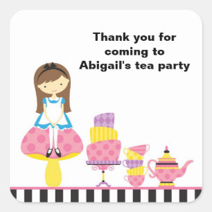 Alice in Wonderland Invitations Stickers