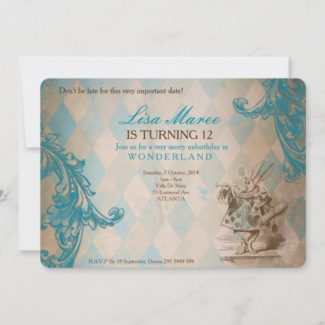 Alice in Wonderland - Invite (Front)