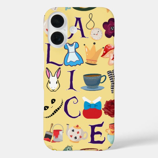 Alice in Wonderland iPhone 16 case design (Back)