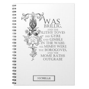 Alice In Wonderland Jabberwocky Poem Notebook