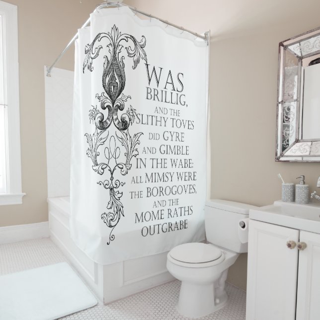 Alice In Wonderland Jabberwocky Shower Curtain (In Situ)