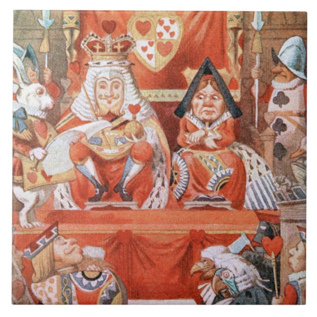 Alice in Wonderland King & Queen of Hearts Tile (Front)