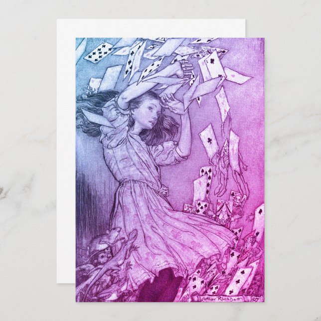 Alice In Wonderland Lewis Carroll Rackham Invitation (Front/Back)