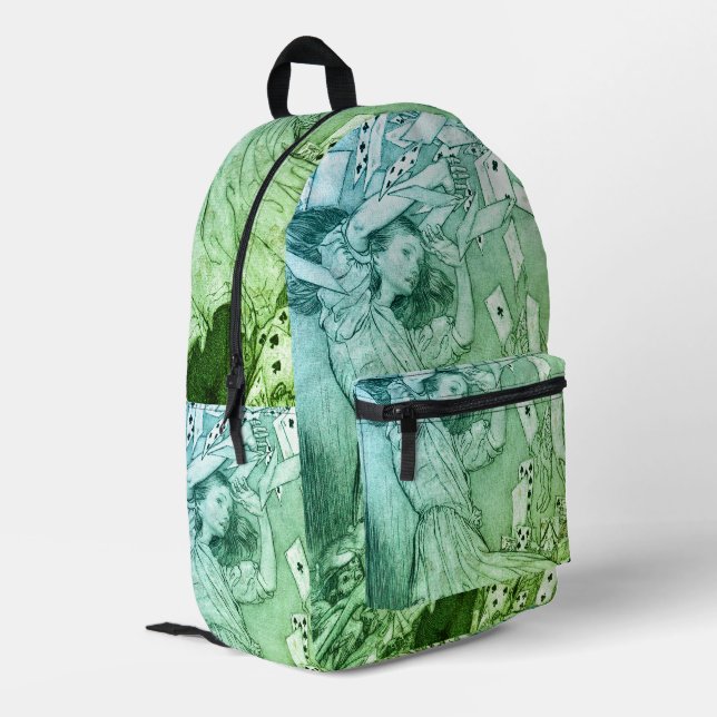 Alice In Wonderland Lewis Carroll Rackham Printed Backpack (Back Corner Left)