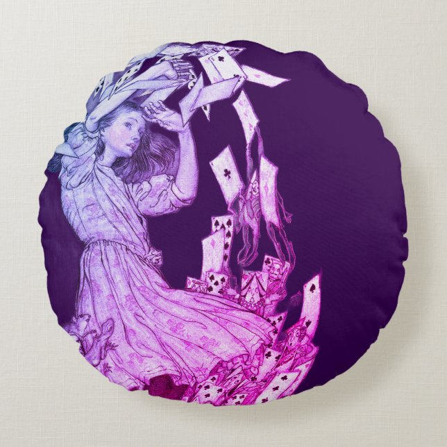 Alice In Wonderland Lewis Carroll Rackham Round Cushion (Front)