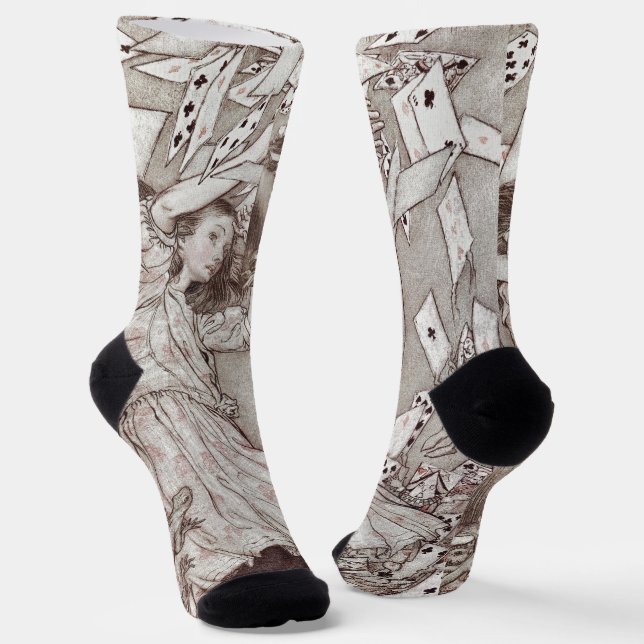 Alice In Wonderland Lewis Carroll Rackham Socks (Angled)