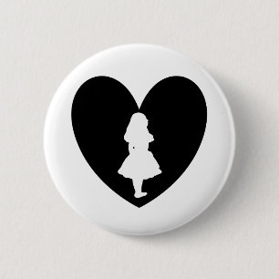 Alice in Wonderland Love In Black & White 6 Cm Round Badge