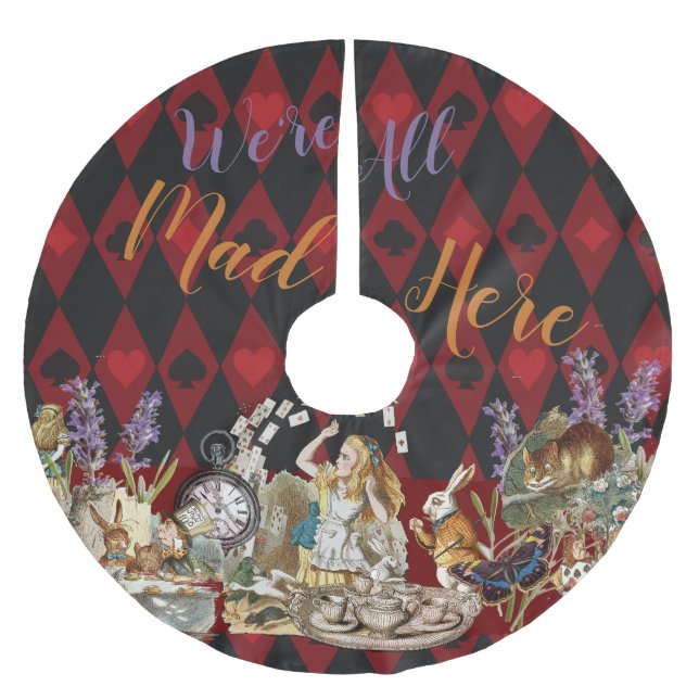 Alice in Wonderland Mad Cheshire Cat Brushed Polyester Tree Skirt (Front)
