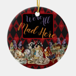 Alice in Wonderland Mad Cheshire Cat Ceramic Ornament