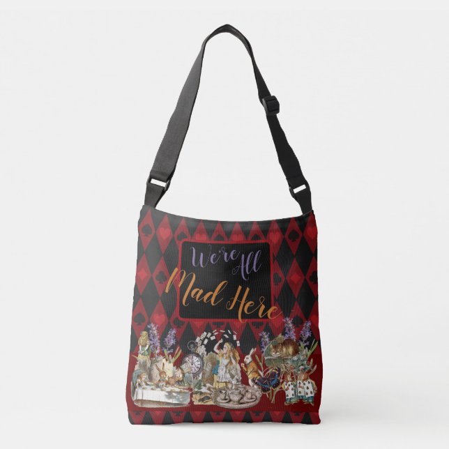 Alice in Wonderland Mad Cheshire Cat Crossbody Bag (Front)