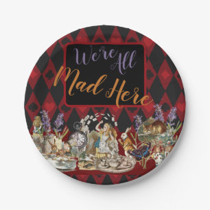 Alice in Wonderland Mad Cheshire Cat Paper Plate