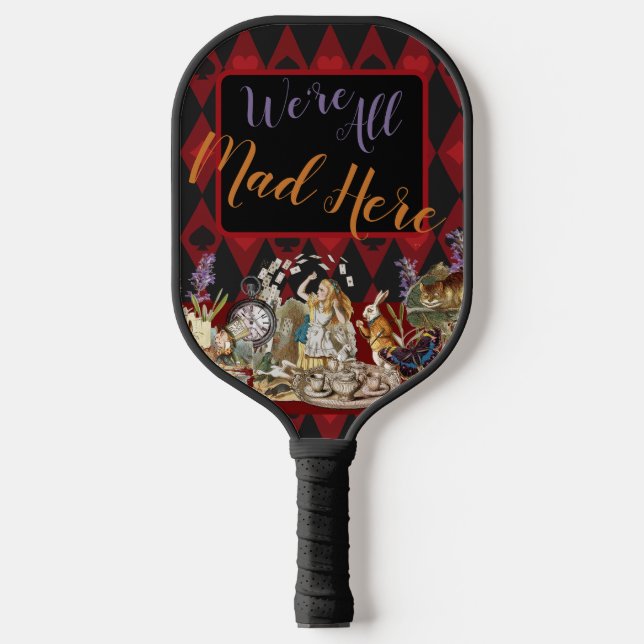 Alice in Wonderland Mad Cheshire Cat Pickleball Paddle (Front)