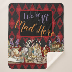 Alice in Wonderland Mad Cheshire Cat Sherpa Blanket