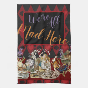 Alice in Wonderland Mad Cheshire Cat Tea Towel