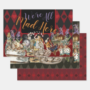 Alice in Wonderland Mad Cheshire Cat Wrapping Paper Sheet