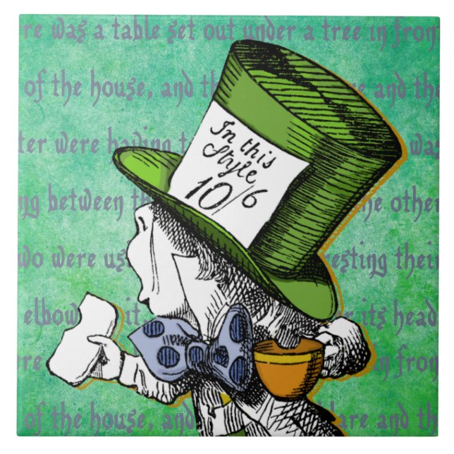 Alice In Wonderland | Mad Hatter Ceramic Tile (Front)