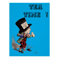 Alice in Wonderland - Mad Hatter -colour-blue bkgr