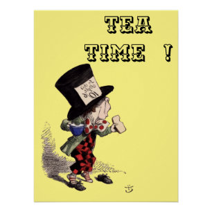 Alice in Wonderland - Mad Hatter -colour-blue bkgr Poster