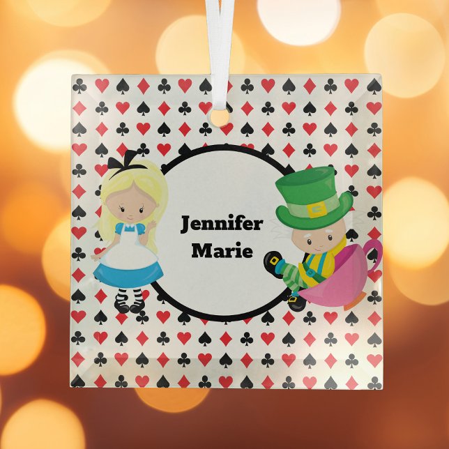 Alice in Wonderland Mad Hatter Kids Christmas Glass Tree Decoration (Creator Uploaded)