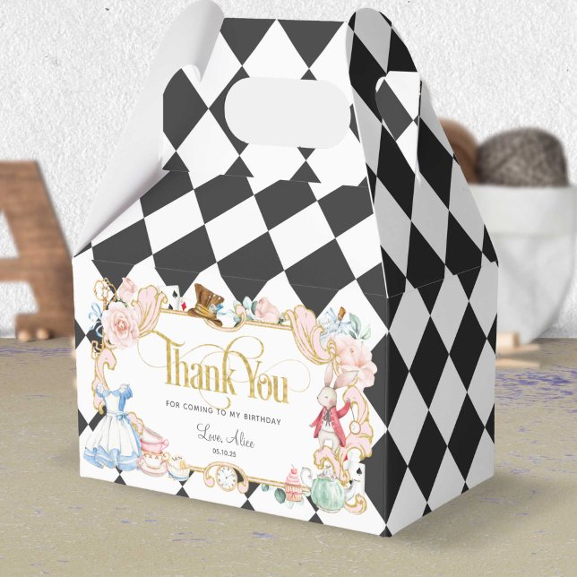 Alice in wonderland, mad hatter tea party birthday favour box (Creator Uploaded)