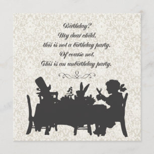 Alice in Wonderland Mad Hatter Tea Party Birthday Invitation