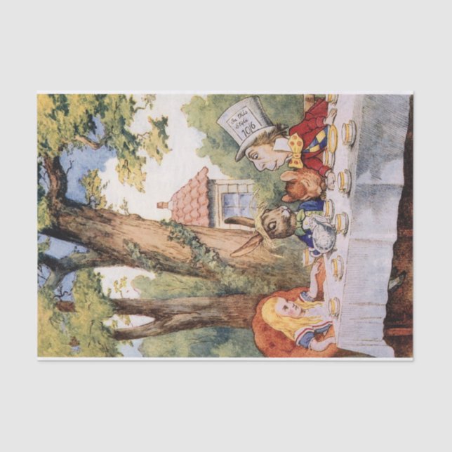 Alice in Wonderland Mad Hatter Tea Party Decoupage Tissue Paper (Front)