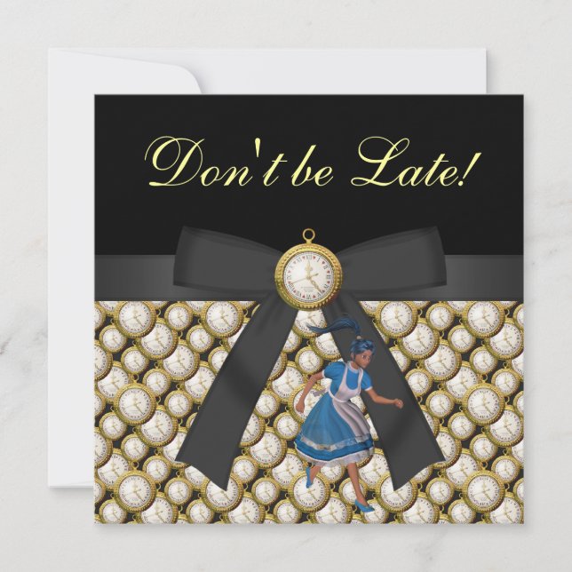 Alice in Wonderland Mad Hatter Tea Party Invites (Front)