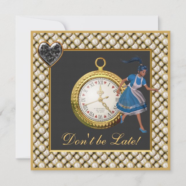 Alice in Wonderland Mad Hatter Tea Party Invites (Front)