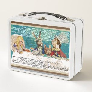 Alice in Wonderland Mad Hatters Tea Party Metal Lunch Box