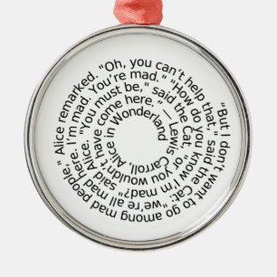 Alice in Wonderland Mad quote ornament