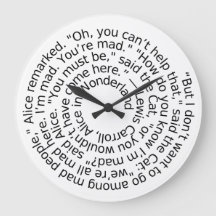 Alice in Wonderland Mad quote wall clock