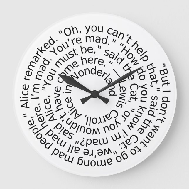 Alice in Wonderland Mad quote wall clock (Front)