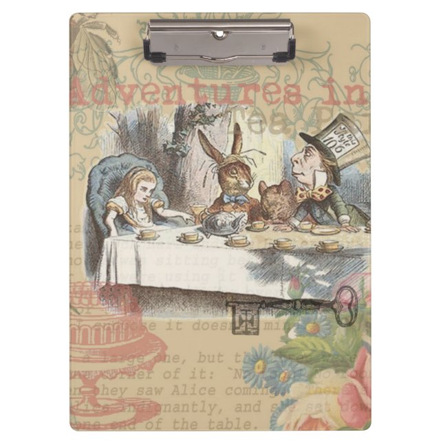 Alice in Wonderland Mad Tea Party Art Clipboard (Front)