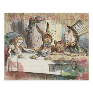 Alice in Wonderland Mad Tea Party Art Poster