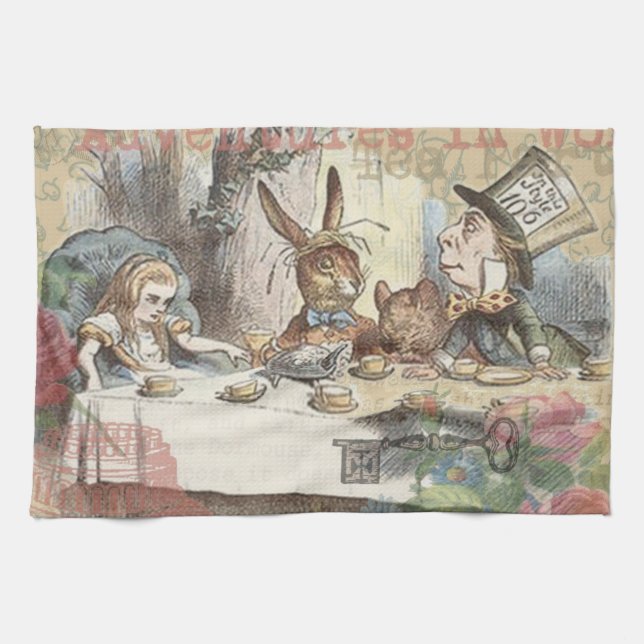 Alice in Wonderland Mad Tea Party Art Towel (Horizontal)