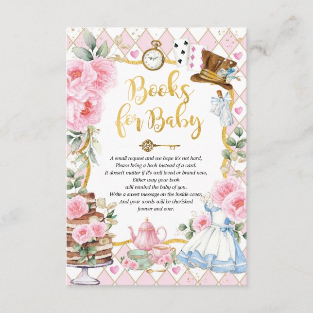 Alice in Wonderland Mad Tea Party Books for Baby Enclosure Card (Front)