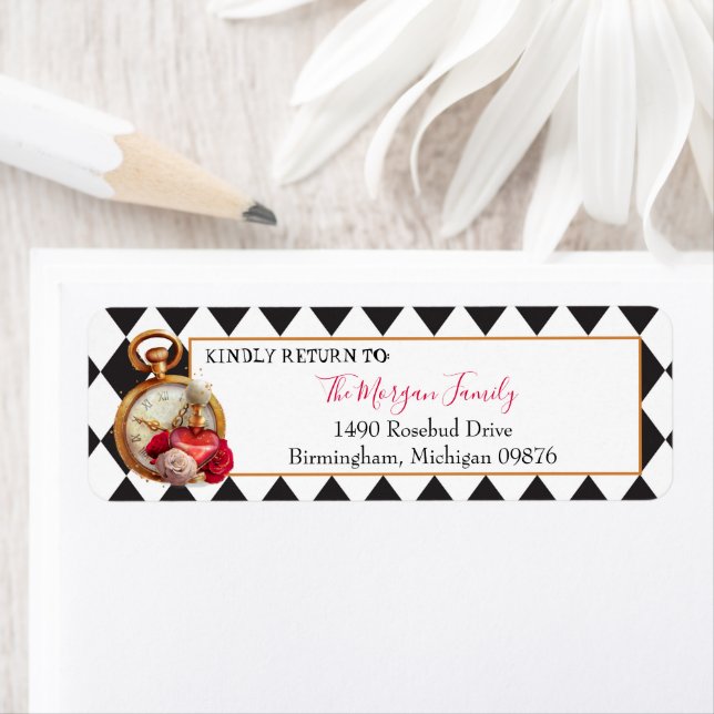 Alice in Wonderland Mad Tea Party Return Address Label (Insitu)