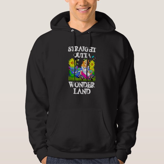 Alice In Wonderland Men Women Kids Straight Outta  Hoodie (Front)