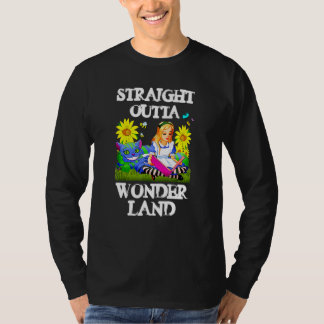 Alice In Wonderland Men Women Kids Straight Outta T-Shirt