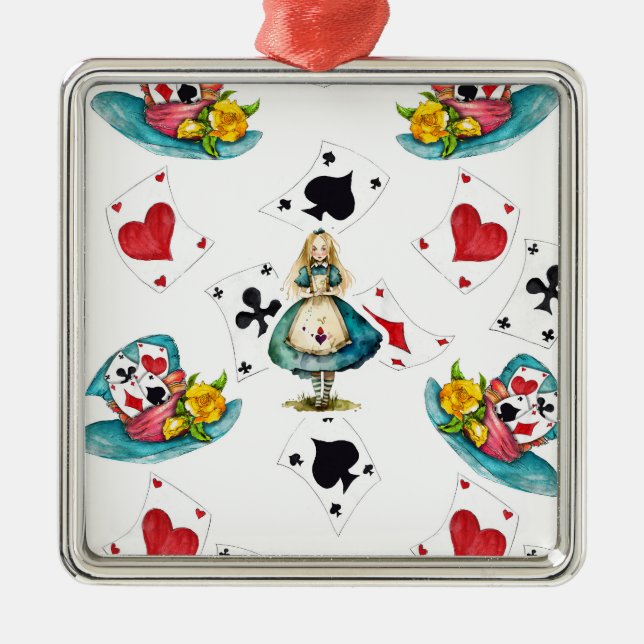 Alice in Wonderland Metal Ornament (Front)