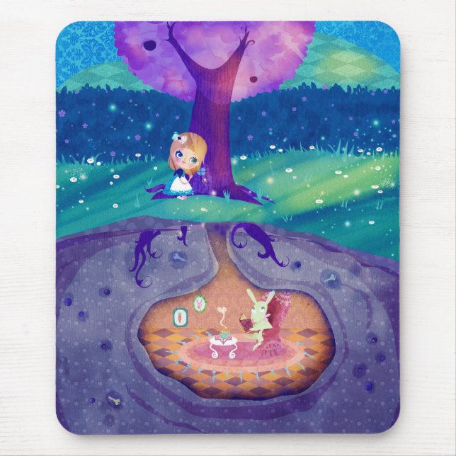 Alice in Wonderland Moonlight Mouse Pad (Front)