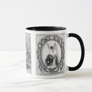 Alice in Wonderland Mug Queen of Hearts White Rabb